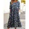 26 Novos Produtos Transfronteiriços Temu Amazon Aliexpress Moda Estampa Digital Vestido Feminino Soltinho Fábrica de Origem