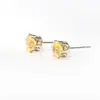 Pendientes de botón de titanio y acero con seis garras y circonita de color 12 colores para hombre y mujer, moda europea y americana, tachuelas para el cartílago de la oreja de acero inoxidable