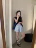Calça branca curta e larga respirável para mulheres petite, estilo coreano de verão 2026, cintura elástica, cordão solto, shorts casuais