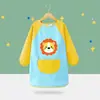 Avental de Pintura, Avental Infantil, Babador de Bebê para Jardim de Infância, Roupa Impermeável e Anti-Sujeira de Corpo Inteiro para Vestir ao Contrário