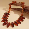 Collar de Perlas con Cuentas de Vidrio Acrílico Transfronterizo Europeo y Americano, Cadena Versátil para Suéter, Collar de Lujo Ligero de Alta Gama para Mujer