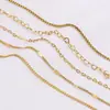 Cadena de oro de 18k con baño de vacío, cadena fina de acero inoxidable, cadena cubana en forma de corazón, collar, pulsera, accesorios para joyería DIY