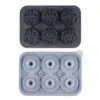 Molde de hielo de silicona de grado alimenticio de 6 rosas para hockey sobre hielo, cubitos de hielo para whisky, máquina de hielo de bolas para uso doméstico