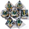 Nuevo set de dados de resina puntiagudos de calavera de gran venta del fabricante, dados afilados, dados poliédricos, dados para juegos de rol DND