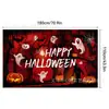 2026 Nova Decoração de Festa de Halloween com Tema de Terror Transfronteiriço Suprimentos Banner Cortina de Morcego Fantasma Abóbora