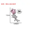 Estrella Rosa Colgante Dulce Exquisita Atmósfera Estrella de Cinco Puntas Diamante Rosa Clavo para Hélice Hueso del Oído Barra de Aleación de Titanio Joyería para Perforación Hensen