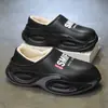 Pantuflas de Algodón de Gran Tamaño para Hombre para Invierno, con Forro de Felpa, Zapatos de Algodón Calientes para Uso en Casa y al Aire Libre, Pantuflas de Algodón con Tacón de Bolsa y Suela Gruesa de Eva para Mujer