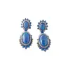 Aretes colgantes ovalados estilo francés incrustados de diamantes, collar simple retro vintage de moda, juego de joyería de nicho de lujo ligero