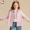 Camisa de Primavera para Meninas 2026 Novo Estilo Doce Listrada Confortável Solta 100% Algodão Camisa Jaqueta