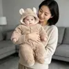 Mameluco para bebé, ropa de primavera y otoño, de doble capa, unisex, adecuado para recién nacidos, cálido y engrosado para usar al aire libre y gatear, también sirve como pijama