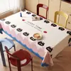 Mantel de dibujos animados color crema, impermeable y resistente al aceite, no necesita lavado, nuevo estilo 2026, cubierta de mesa de comedor de lujo ligero y de alta gama