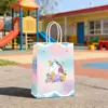 Bolsa de Regalo de Unicornio Recuerdo de Cumpleaños Bolsa de Regalo de Dibujos Animados Bolsa de Compras Tipo Tote Bolsa de Papel para Empaque de Jardín de Infancia