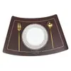 Ventilador de Mesa Redondo de Cuero de Hotel de Lujo de Gama Alta con Forma de Mesa de Comedor Esterilla Antideslizante Impermeable a Prueba de Aceite Esterilla para Vajilla Esterilla de Aislamiento Térmico