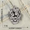 Etiqueta bordada, pegatinas bordadas de calavera, parches, pegatinas, letras en inglés en blanco y negro, accesorios de ropa, pegatinas de tela para manualidades