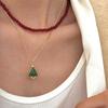 Serie navideña árbol de Navidad Hao piedra diamante cadena de suéter aretes altos collar simple retro joyería versátil mujeres