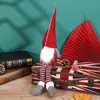 Decoraciones de Navidad muñeco sin rostro de piernas largas muñeco estilo europeo y americano hombre mayor colgante regalo adornos de muñeco para ventana