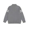 Yidao Vintage 25 Otoño/Invierno Nuevo de Gama Alta Perezoso Media Cremallera Bloque de Color Cuello Alto Suéter de Punto Casual Cálido