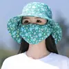 Nuevo Sombrero para Recoger Té Sombrero Protector Solar Verano Secado Rápido Sombrero de Sol para Exteriores Máscara Integrada Protección Facial para Montar Sombrero de Pescador
