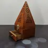Vaso ornamento de sálvia meditação purificação caixa de madeira para queimar incensário recipiente para yoga prato para queimar incenso desmagnetizador cristal