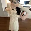 Vestido de Tirantes con Lazo de Lunares Fresco y Dulce para Mujer, Nuevo Estilo de Verano Ropa con Protección Solar y Conjunto de Dos Piezas con Cárdigan