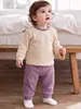 Pijama Suave de Algodón Clase A para Bebé Set de Ropa Interior para Bebé Separados para Niños Ropa para el Hogar Conjunto de 2 Piezas: Top de Otoño y Pantalones de Otoño