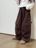 Calça Cargo Casual Aimo Beibei Forrada com Fleece, Bolso Lateral, Estilosa e Moderna para Meninos e Meninas, 100% Algodão