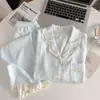 Pijama de mujer estilo chic, algodón nube, manga larga, encaje dulce francés, tacto de alta gama, adecuado para primavera y otoño, se puede usar como ropa de casa