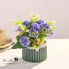 Flores Artificiais 10 Pequenos Bonsais de Rosa Decoração de Casa Flores Artificiais Plantas Verdes Festa de Casamento Decorações Internas Plantas em Vasos Simuladas