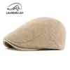 Boina Retro Japonesa para Mujer, Gorra Plana Retro Británica, Gorra de Béisbol de Lana Mezclada de Punto Liso Simple para Hombre, Moderna