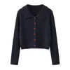 Suéter Cárdigan de Punto de Lujo Ligero Estilo Francés para Mujer, Nuevo Estilo Otoño 2025, Top Exterior Perezoso Chic y Sencillo