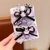 Pasador de Horquilla con Lazo Kuromi, Diadema Trenza de Tarjeta para Niñas, Accesorio para el Cabello Lolita Princesa, Cinta Adhesiva para el Cabello Rebelde en la Parte Posterior de la Cabeza