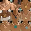 Collar con Colgante de Concha Bohemio al por Mayor Transfronterizo Estilo Marino Cadena de Cuerda con Cuentas de Estrella de Mar Joyería Personalizada para Mujer Collar