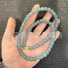Alternativa Asequible a las Pulseras Costosas de Jadeíta Azul Agua para Hombres y Mujeres, Abalorios Estilo Vintage, Pulseras y Collares de Jade Cortados Rectos Color Azul Lago Verde Aceite