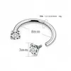 Bestseller transfronteiriço aço inoxidável 316 argola em ferradura zircônia argola de nariz C-shaped septo nasal conjunto joia piercing em estoque atacado