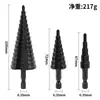 Broca Escalonada Tipo Pagoda Juego de 6 Piezas Broca Pagoda Recubierta de Titanio Carpintería Apertura de Agujeros Expansión de Agujeros Ranurado Broca Pagoda Juego en Caja de Plástico