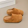 Sapatos Casuais de Couro para Primavera/Verão 2026 Mocassins Slip-On Meias Pantufa Fechadas Sapatos Birkenstock Retrô de Solado Grosso