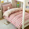 Juego de tres piezas de algodón puro estilo Ins para dormitorio de estudiante con estampado, sábana bajera y sábana encimera de algodón para cama individual de dormitorio, alta calidad y atractivo