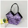 Bolsa de Axila da Moda deste Ano 2026 Nova Bolsa Feminina para o Início da Primavera Elegante Bolsa de Ombro com Lantejoulas Moderna Bolsa Transversal de Grande Capacidade