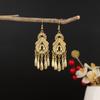Europeu e Americano Boêmio Estilo Étnico Long Water Drop Tassel Brincos Atrações Turísticas Diamond Ear Clip Mulheres