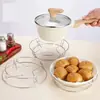 Estante para ollas de acero inoxidable cocina hogar estante de almacenamiento para tapa de olla aislamiento anti-quemaduras olla pad de olla soporte estante para vaporera almacenamiento