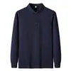 Camisa Polo de Manga Larga de Color Sólido para Hombre Casual de Negocios Cuello de Solapa Estilo Primavera y Otoño Algodón Transpirable Ropa Simple para Hombre