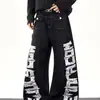 Jeans Retro Americanos Desestructurados de Pierna Curva para Hombre Diseño de Calle Pierna Ancha Sueltos Favorecedores con Caída En Stock Dropshipping