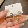Brincos de Argola Metálicos Torcidos com Microcravação da Moda com Design Elegante, Brincos de Tarraxa Versáteis, Brincos de Estilo Minimalista Único para Mulheres