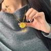 Tienda de oro Puzuo mismo estilo oro arena accesorios DIY tamaño pequeño filigrana monarca celestial estudiante borla dragón y fénix candado bolsa collar mujeres