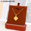 Collar Colgante de Cobre Chapado en Oro con Calabaza de Efecto Hielo Incrustada de Diamantes, Diseño de Escamas de Dragón, Collar de Trébol de Cinco Hojas, Cadena para Clavícula para Mujer