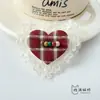 Accesorios de Tela de Encaje a Cuadros con Forma de Corazón Retro con Cuentas de Colores para Bolsas, Zapatos, Sombreros y Accesorios de Ropa DIY