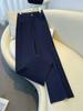Calça Pantalona para Mulheres, Calça Longa Solta de Cintura Alta para Outono, Novo Estilo 2026, Calça Reta Retro Azul, Calça Casual Fluida e Elegante