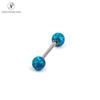 Piercings de Língua Transfronteiriços Europeus e Americanos 16g Aço Inoxidável Anéis de Língua Opala Rosca Externa Joias de Piercing Design de Letra Pirulito Moderno