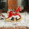 Novos enfeites de cavalo de balanço de resina de Natal, perfeitos para criar uma atmosfera festiva, decorar janelas, tampos de mesa, casas e festas
