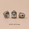 Plata del Tíbet Dos Tonos Incrustaciones Cuadradas Separadas por Cuentas Colgante Dos Tonos Pulsera Collar Colgante de Cuentas Accesorios para Joyería DIY Venta al por Mayor